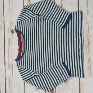 Boden Teal/White Pointelle Shirt 3/4Y